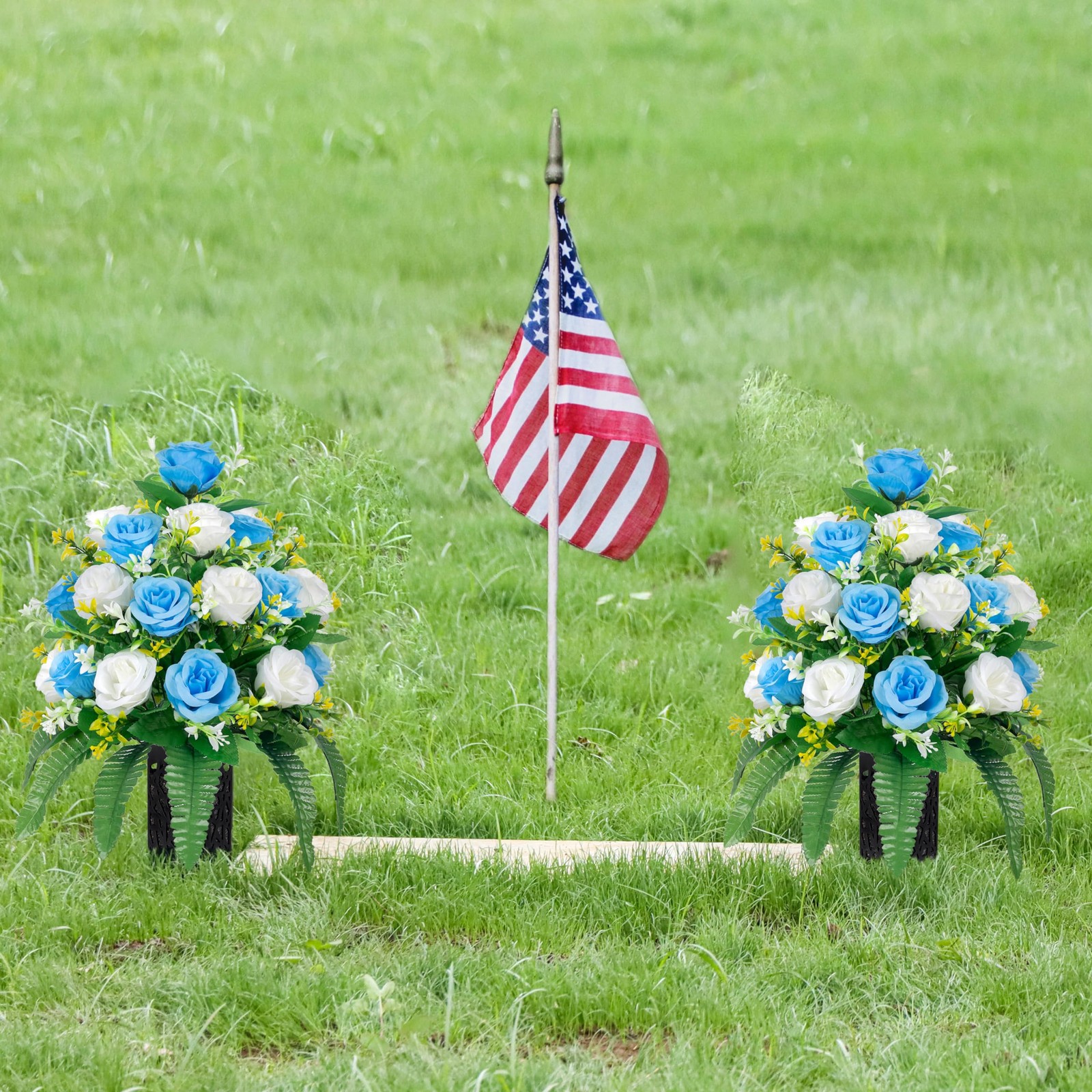 Artificial Cemetery Flowers – Grave Decorations, Cemetery Flowers for Grave V…
