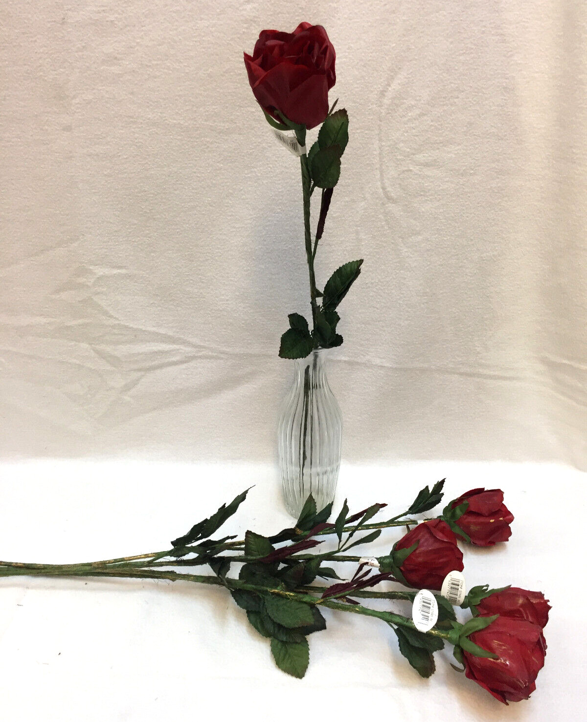 Red Roses Stems Long Stem 29″ Faux Artificial Indoor Decoration Lot of 5