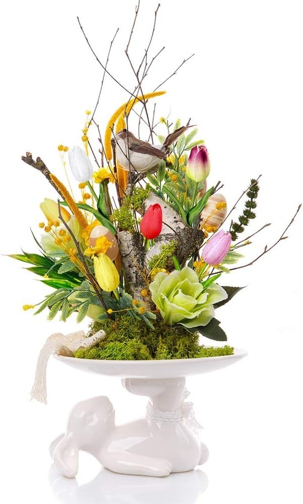 Lifelike 28 Pcs Multicolor Tulip Stems – Perfect for Easter and -Round Decor