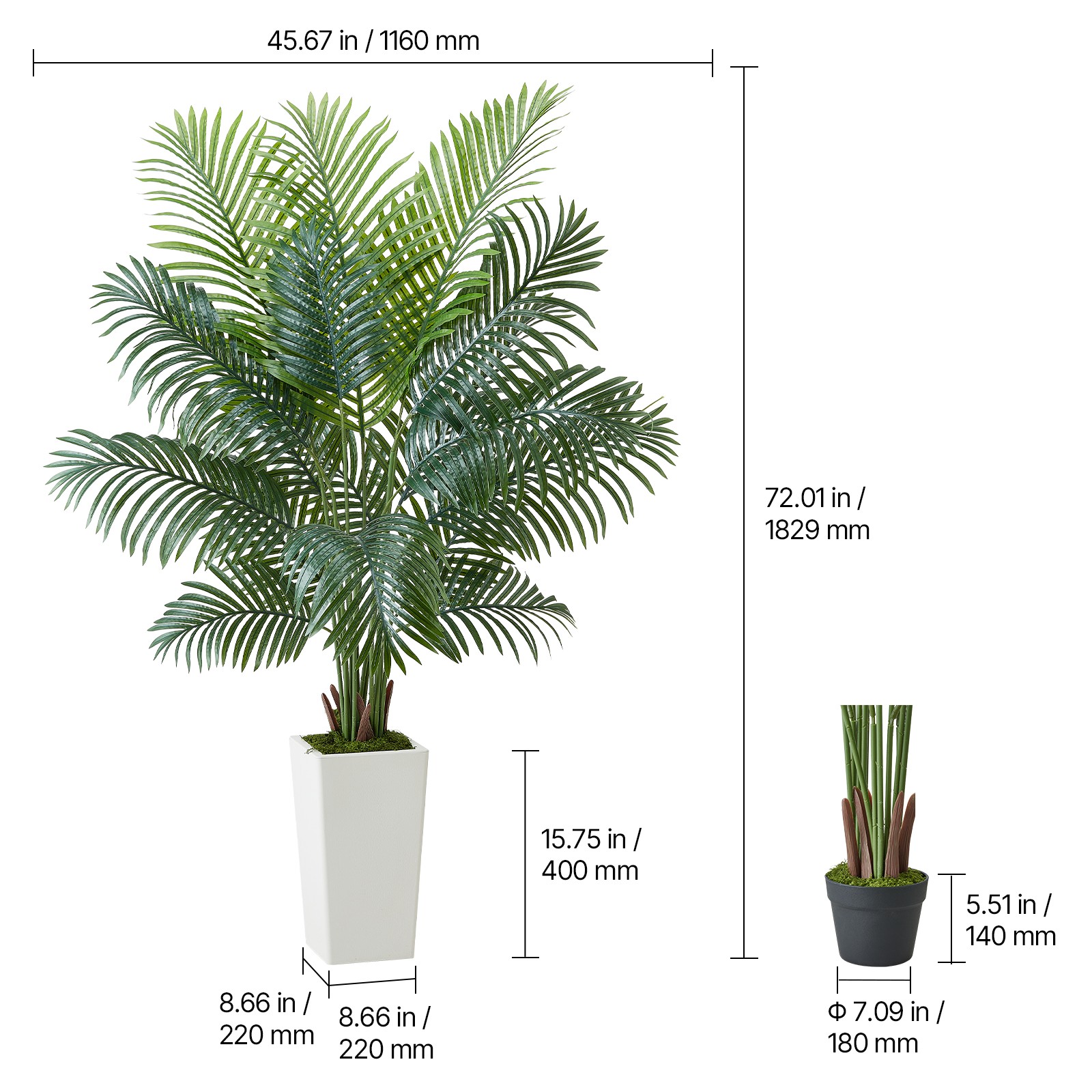 Uimoso 6ft Tall Artificial Areca Palm Tree in Pot for Indoor Decoration