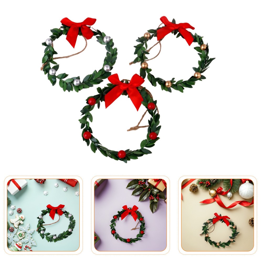 9 Pcs Wreath Ribbon Bow Handmade Decor Cabinet Wreaths for Kitchen Christams