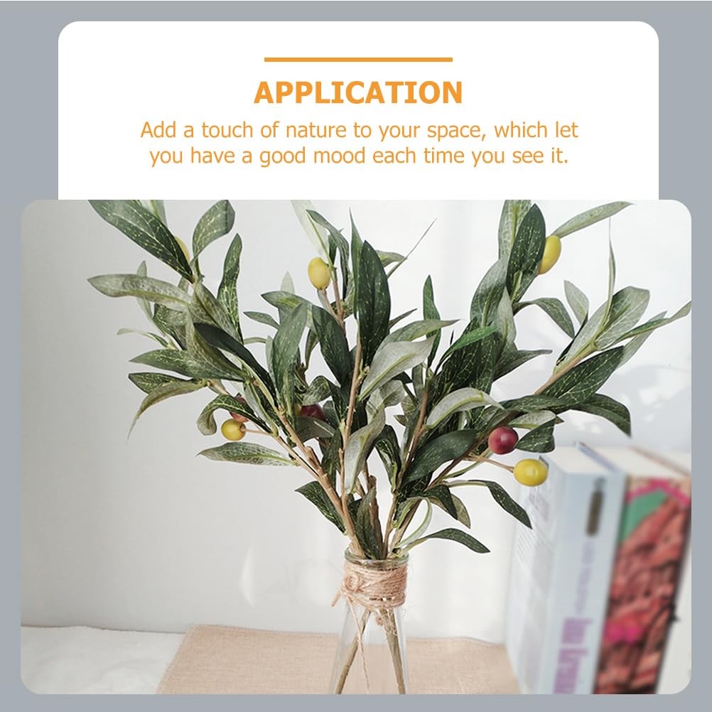 5 Pcs Artificial Olive Branches 14.17 Inch Faux Olive Leaf Stems for Home Off…