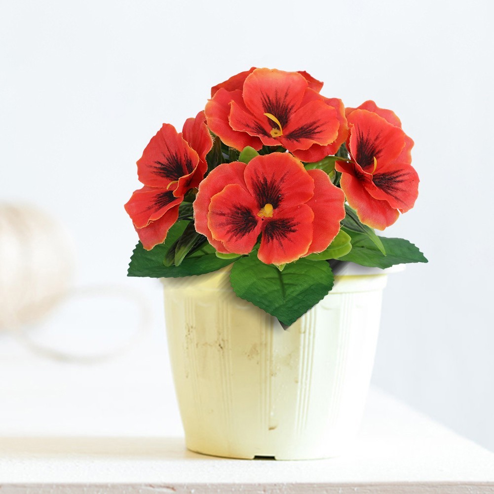 Realistic Artificial Pansy Flowers in 6 Shades for Home and Office Use