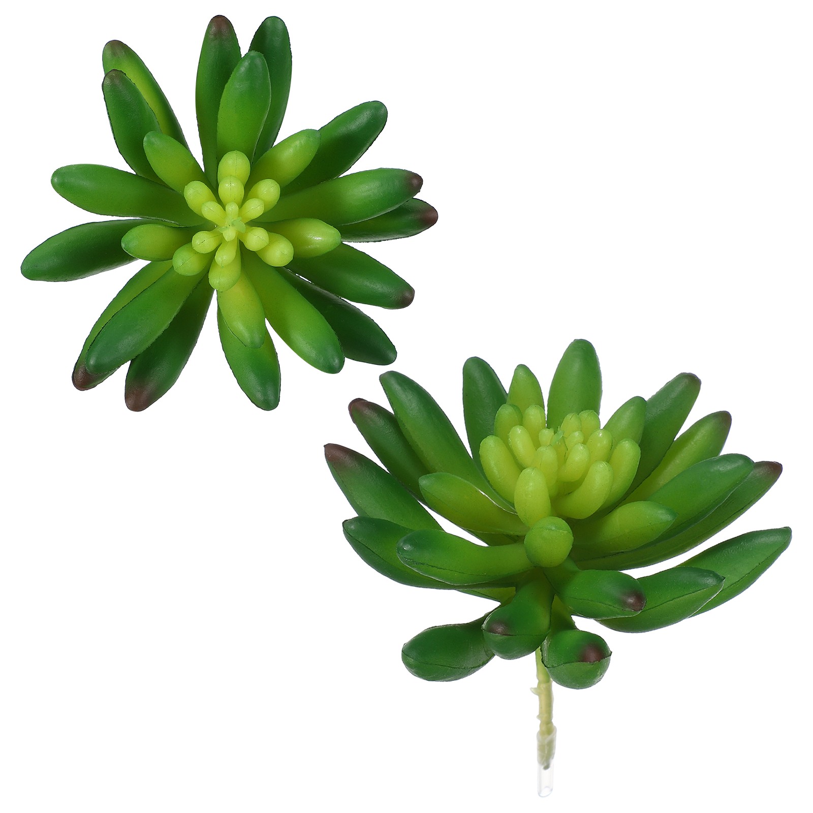 2Pcs Artificial Succulents Plants 3.5 Inch Realistic Fake Succulents, Green