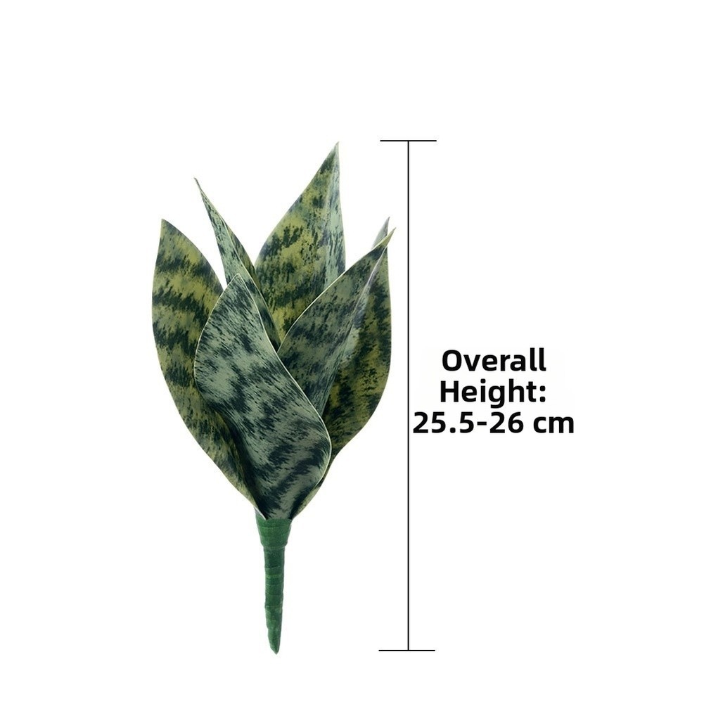 Artificial Snake Plant 25cm Faux Plant Green Leaves for Bedroom Decoration