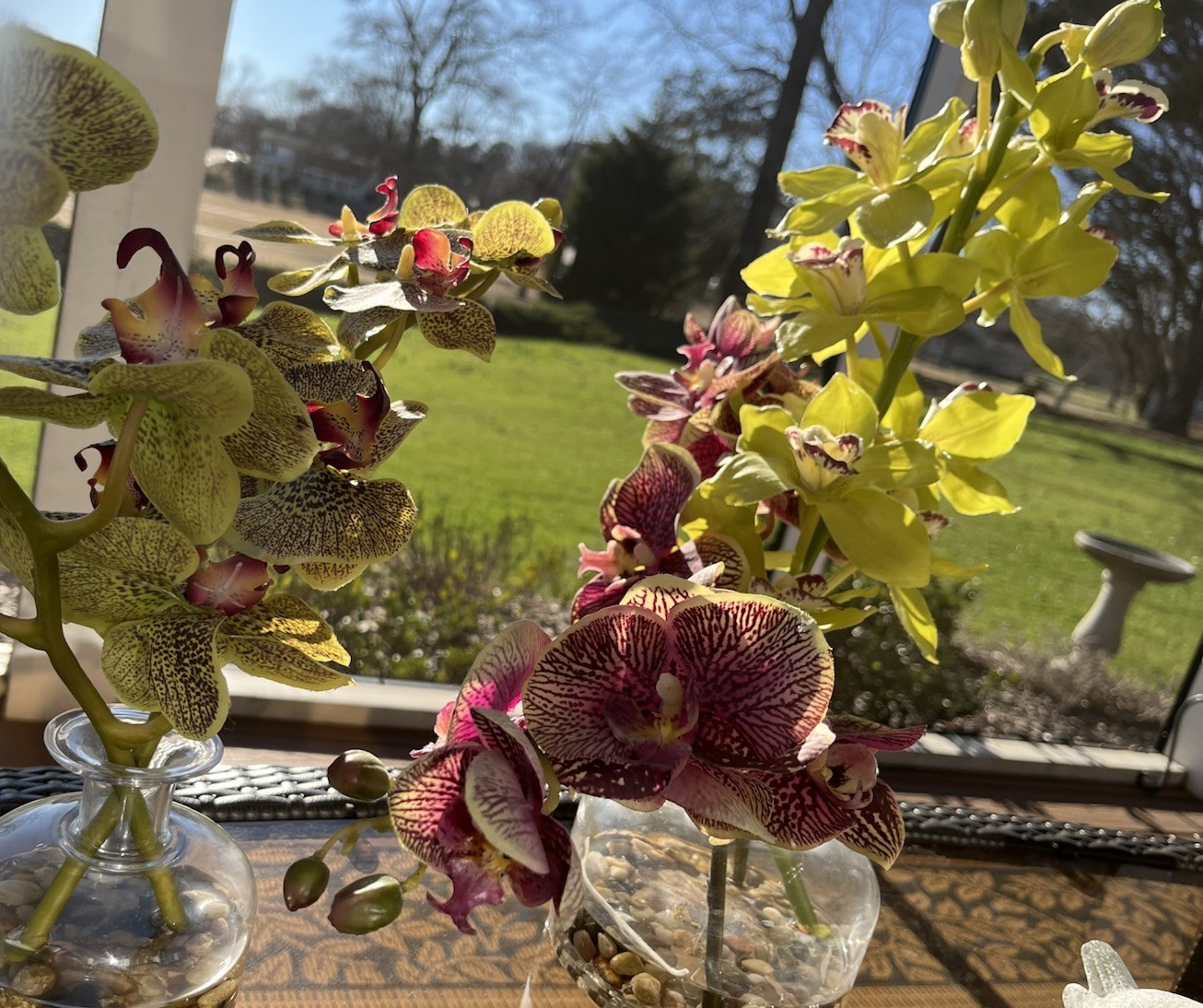 Uttermost – Gorgeous Faux Orchids ***PAIR 18” Tall 12” Tall TWO for Price ONE!