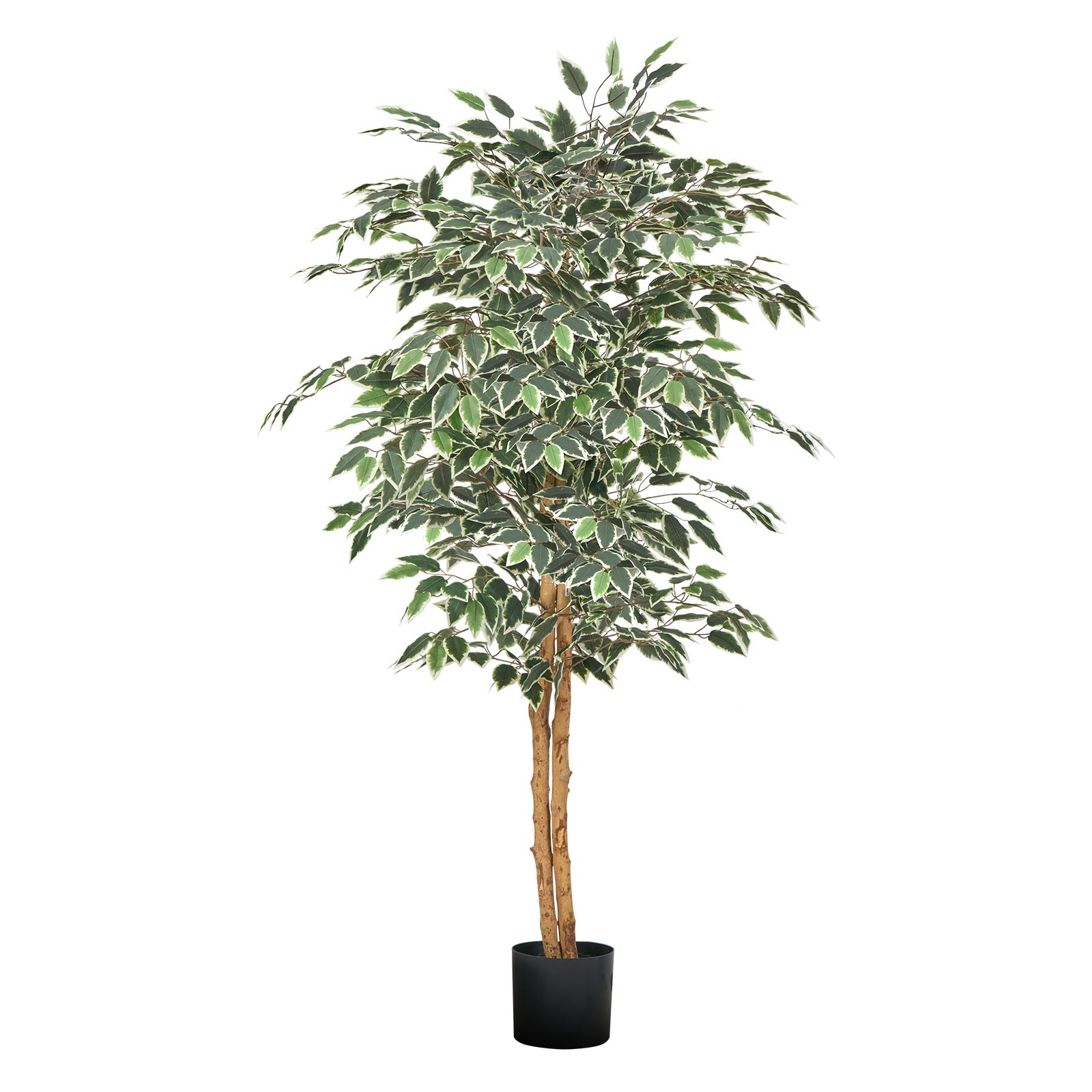 VEVOR 5FT Artificial Ficus Tree Tall Faux Plant with Black Pot for Indoor Decor