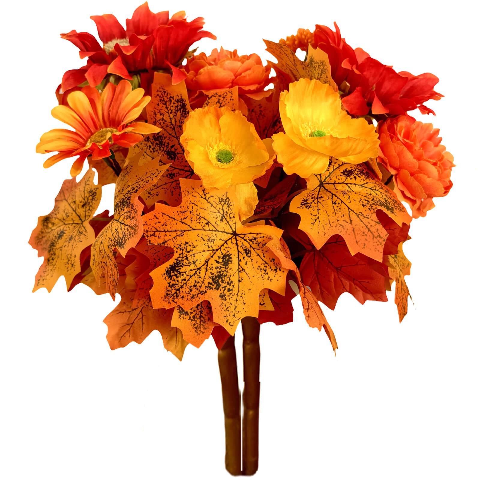 2 Pack Poinsettia Bouquet Red Berries Christmas Floral Centerpiece Holiday Decor