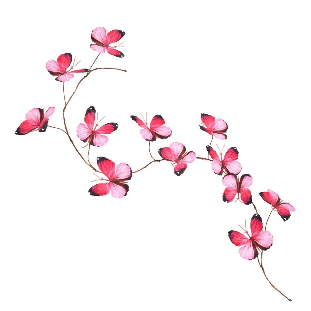 DIY Tabletop Decor Pink Butterfly Vine Silk Flower Artificial Floral 100cm