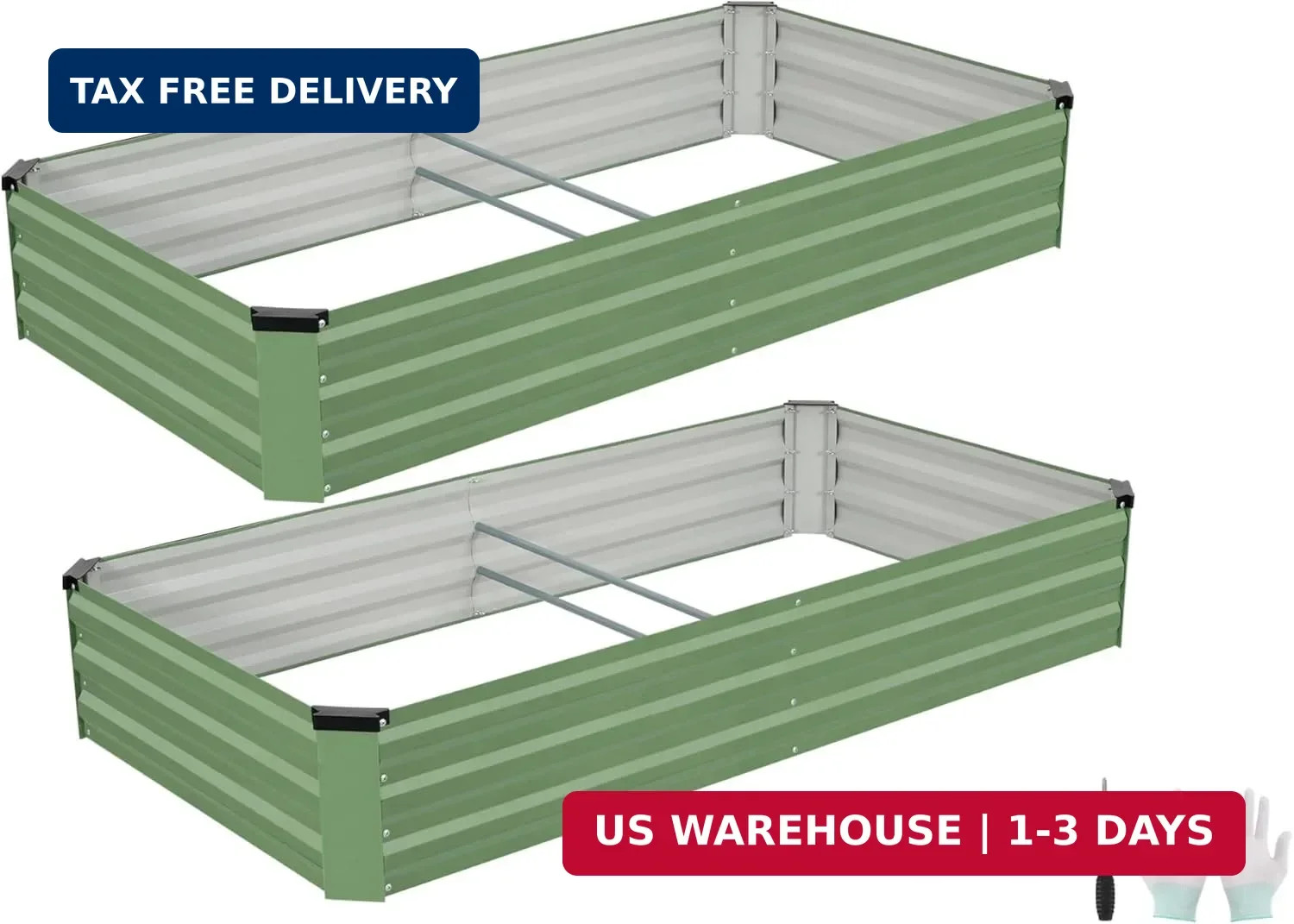 Galvanized Raised Garden Bed Outdoor | Metal Raised Garden Bed for Gardening 2Pa