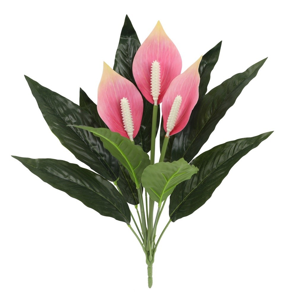 Artificial Plants 42cm White Anthurium Leaves for Wedding Photography Backdrops