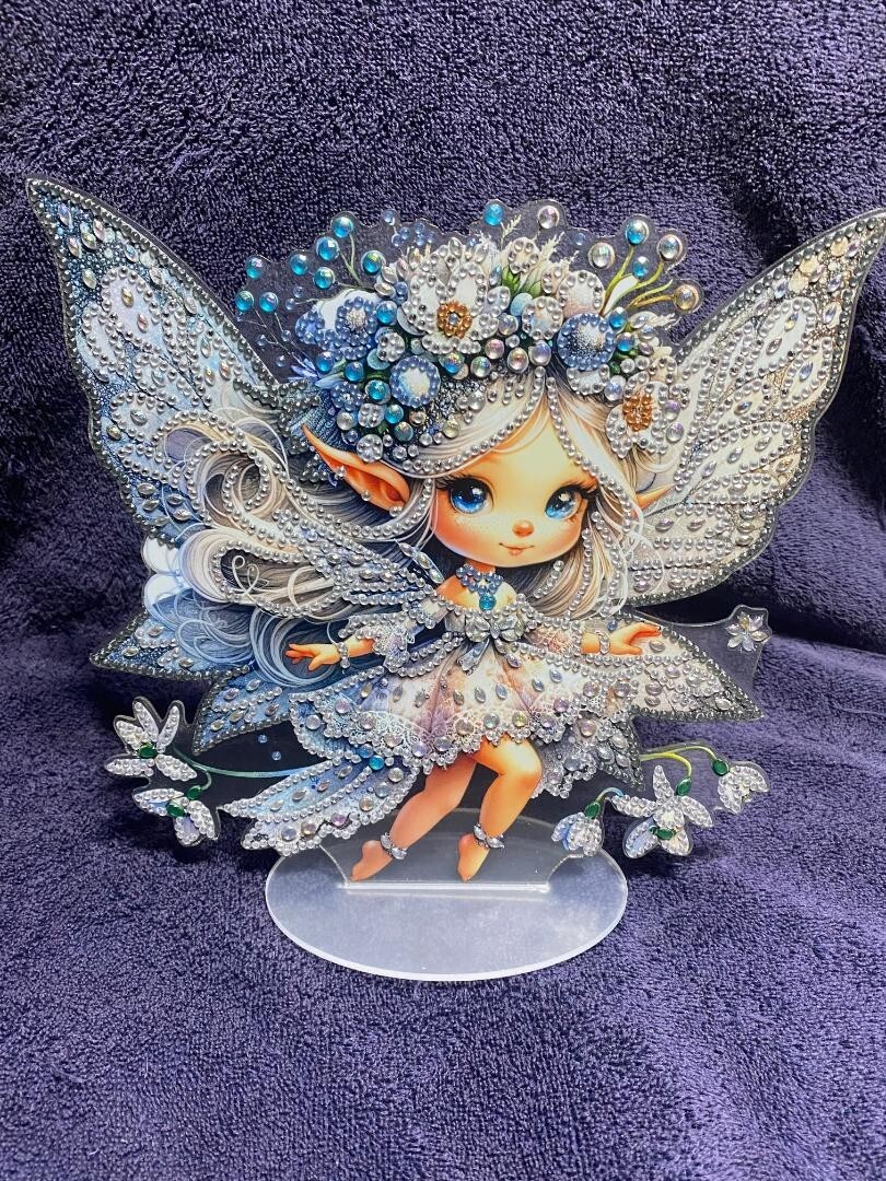 Flower Fairy Acrylic Special Shaped Double Sided Tabletop Diamond Ornament
