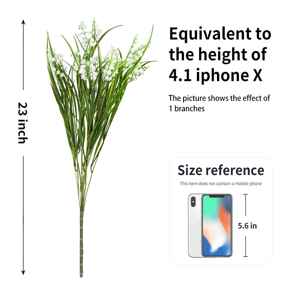 Melorca&Guilla Artificial Plants 6PCS 21.5“ Fake Tall Onion Grass,Faux Grass …