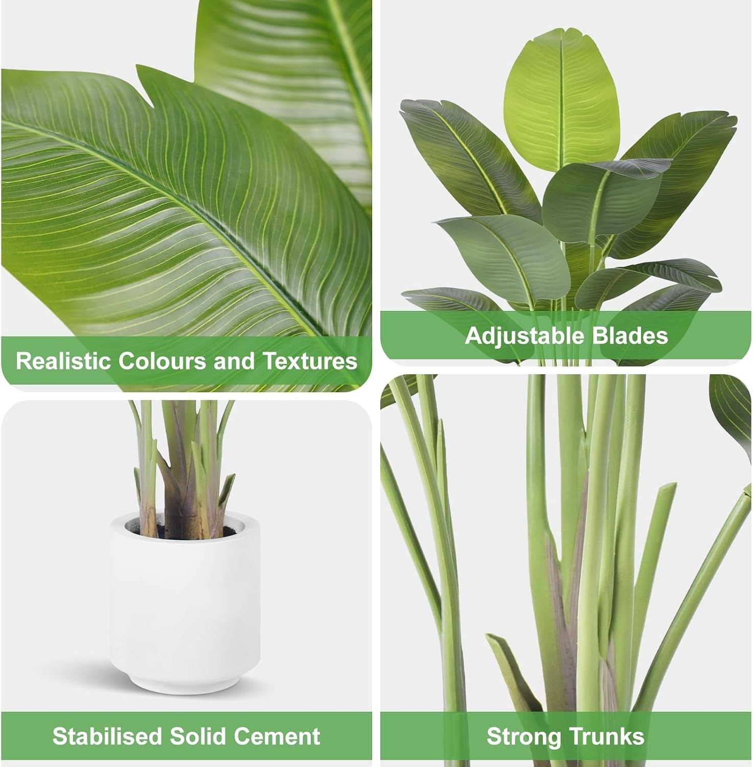 4FT Artificial Bird of Paradise Plant – Faux Tropical Elegance for Home & Office