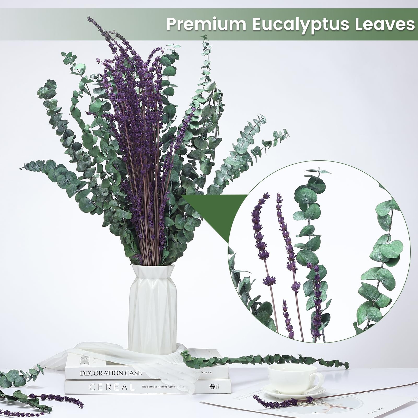 17” Real Eucalyptus Shower Drying Stem Natural Live Lavender Bundle