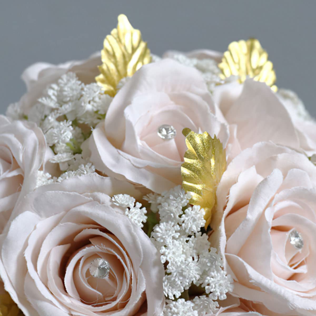 S_SSOY Wedding Bouquet for Bride Bridesmaid Champagne Silk Rose Bouquet for W…
