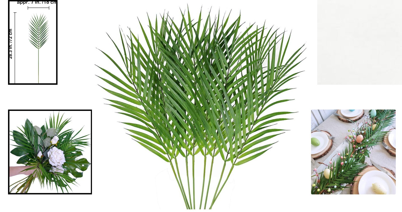 Tropical Elegance: 8-Pack 28” Artificial Areca Palm Leaves for Any Occasion
