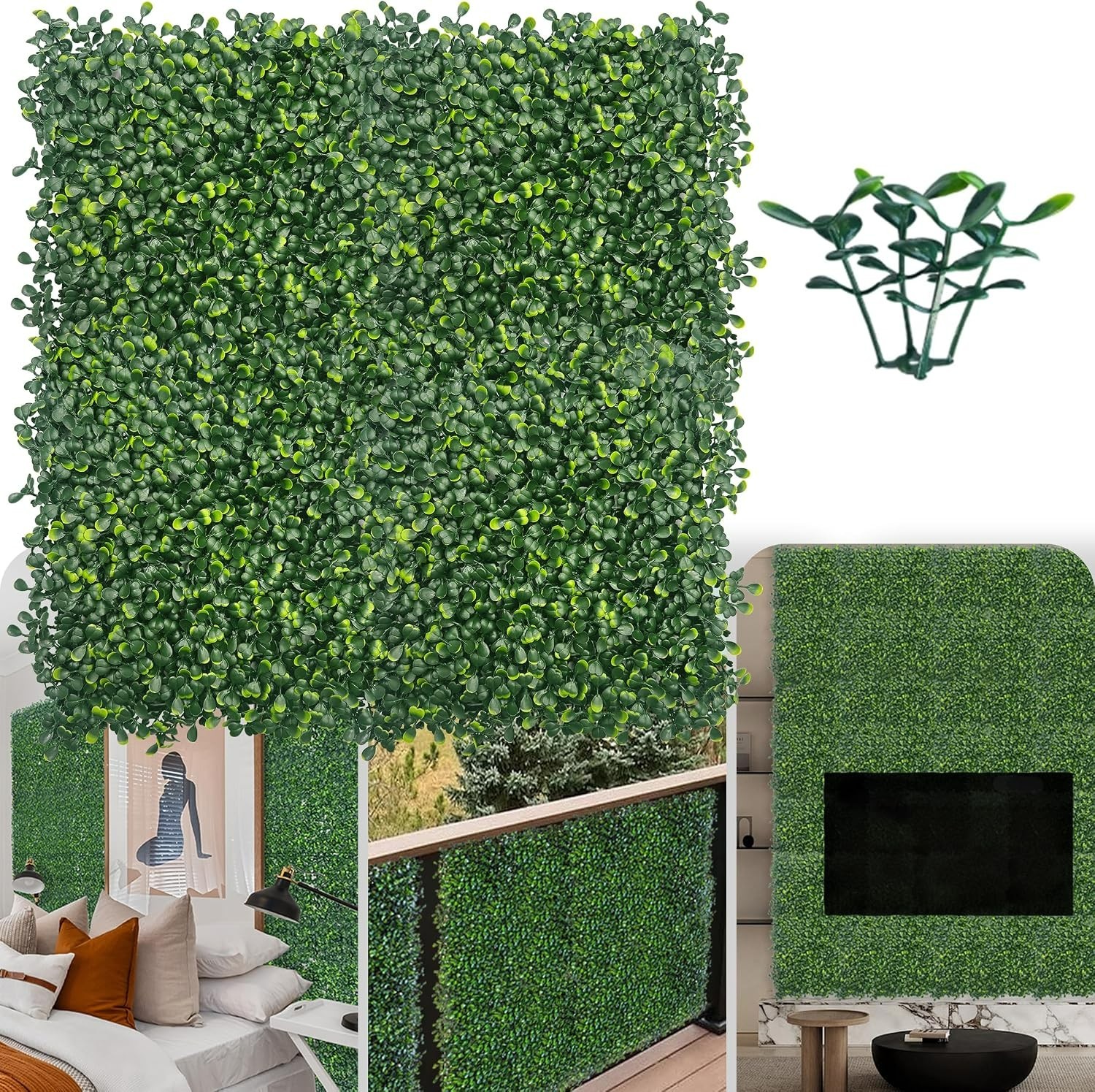 Transformative 10×10 Artificial Green Wall Panels, Perfect for Privacy