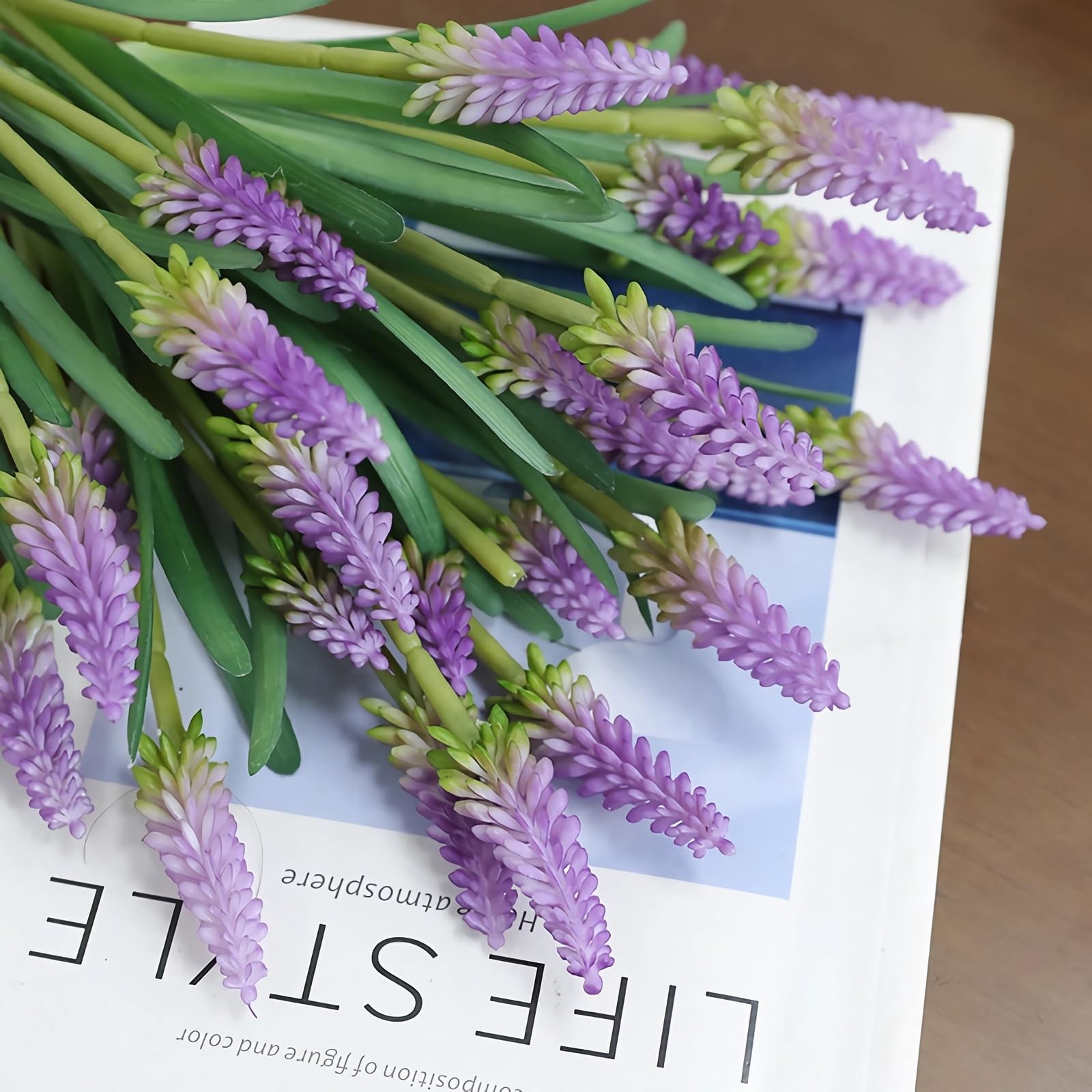10pcs Artificial Grape Hyacinth 12″ Latex Fake Muscari Faux Hyacinth for Vase…