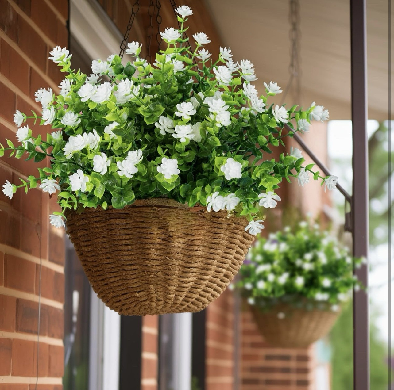 20 pcs Artificial Flowers UV Resistant No Fade Fake For All Occasion (white)