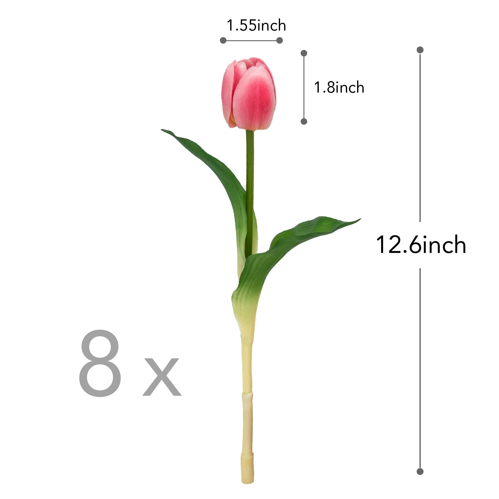 8 PCS Pink Artificial Fake Faux Tulip Flowers Wedding Home Party Decor