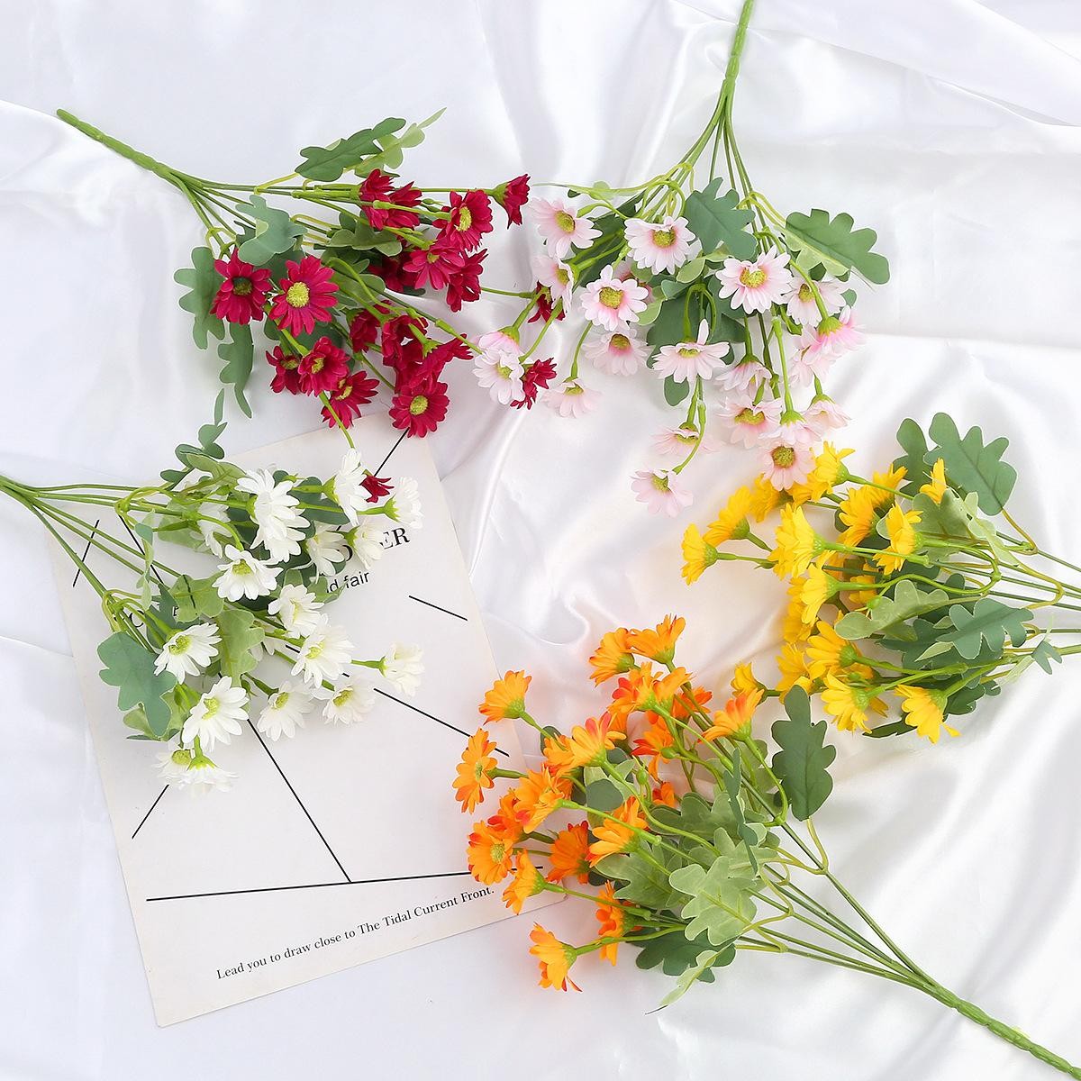 21 Head Sunflower Daisy Bouquet, Chamomile, Artificial Flowers, Wedding Decor