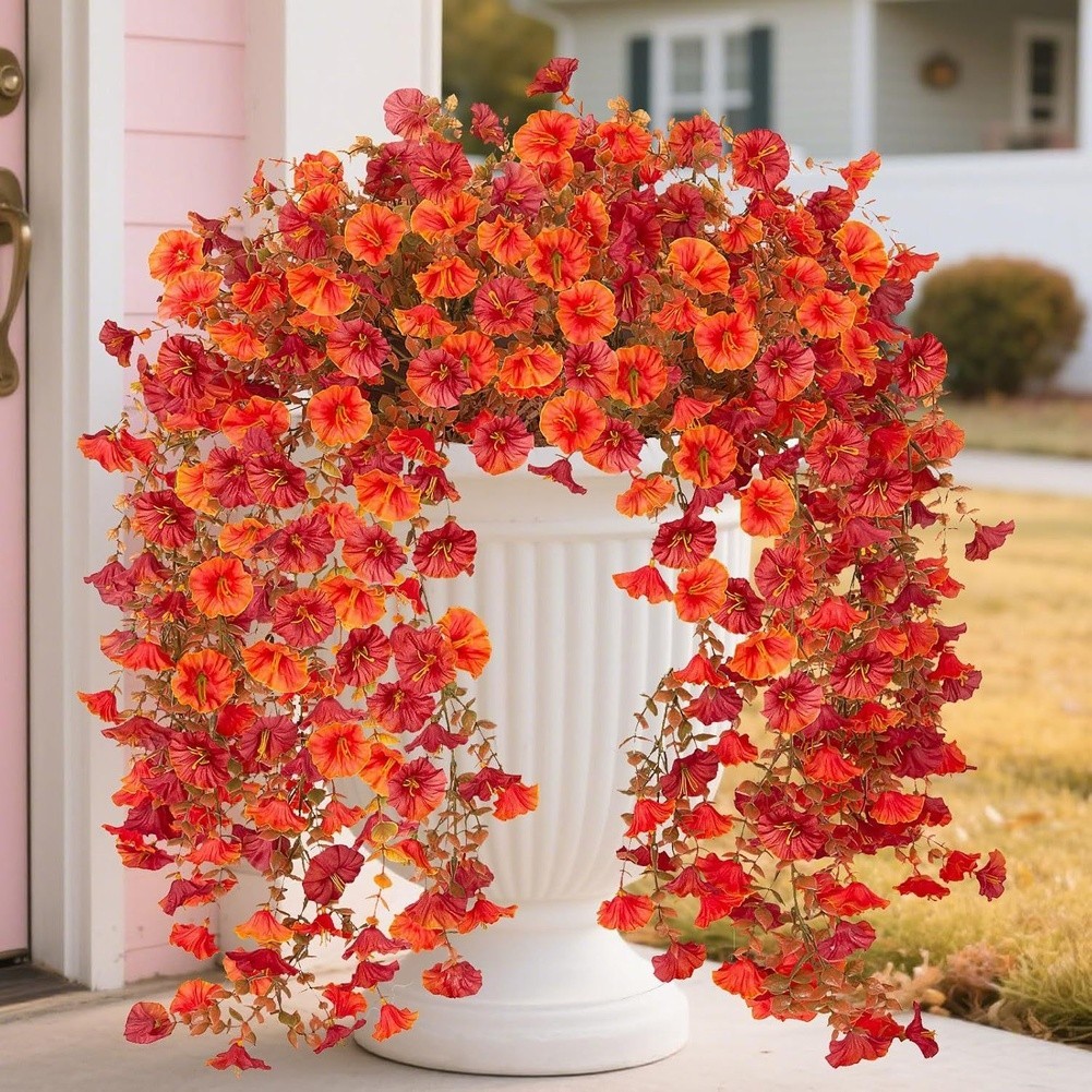 77 25cm Artificial Eucalyptus Vine with Morning Glory for Mantel Decor