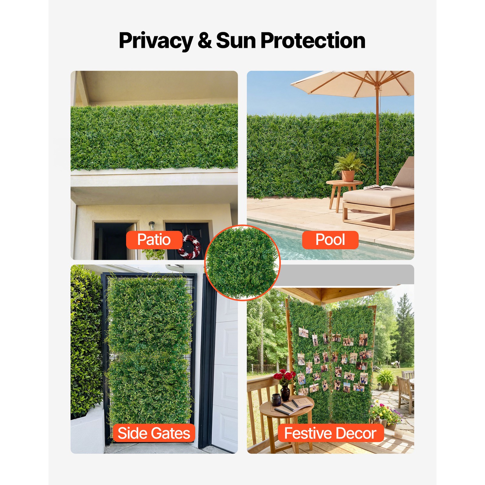 Uimoso Plant Wall Panels 12PCS 20 x 20 in Faux Boxwood for Greenery Decor