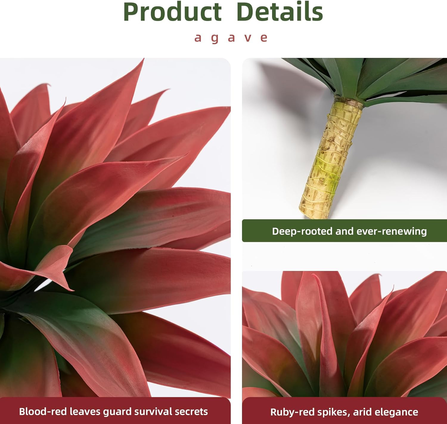 28″ Artificial Agave Plants – Set of 2 Faux Greenery for Home & Outdoor Decor