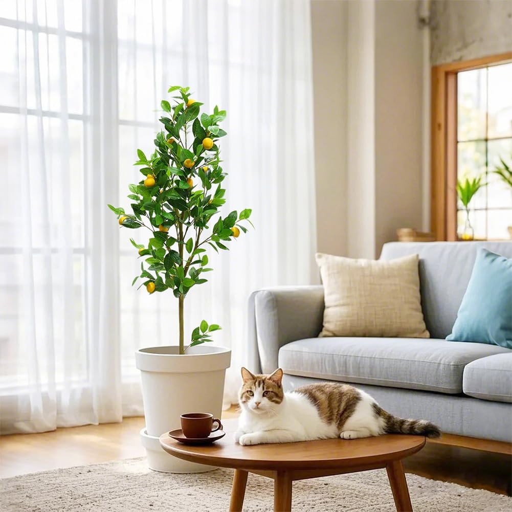 5FT Artificial Lemon Tree Fake Fruit Plant Indoor Outdoor Home Decor w/ Pot