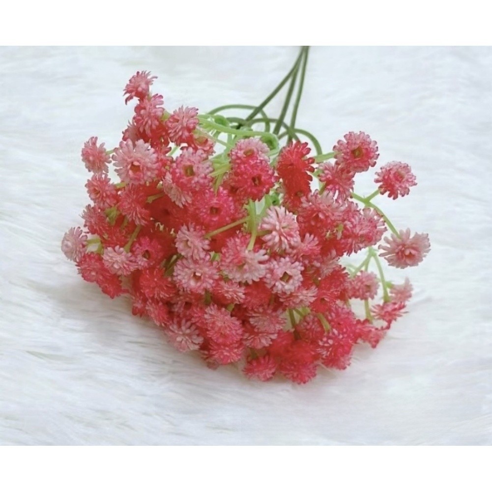 3-Stem Soft PVC Baby Breath Flowers for Wedding Bouquets and Photography Props