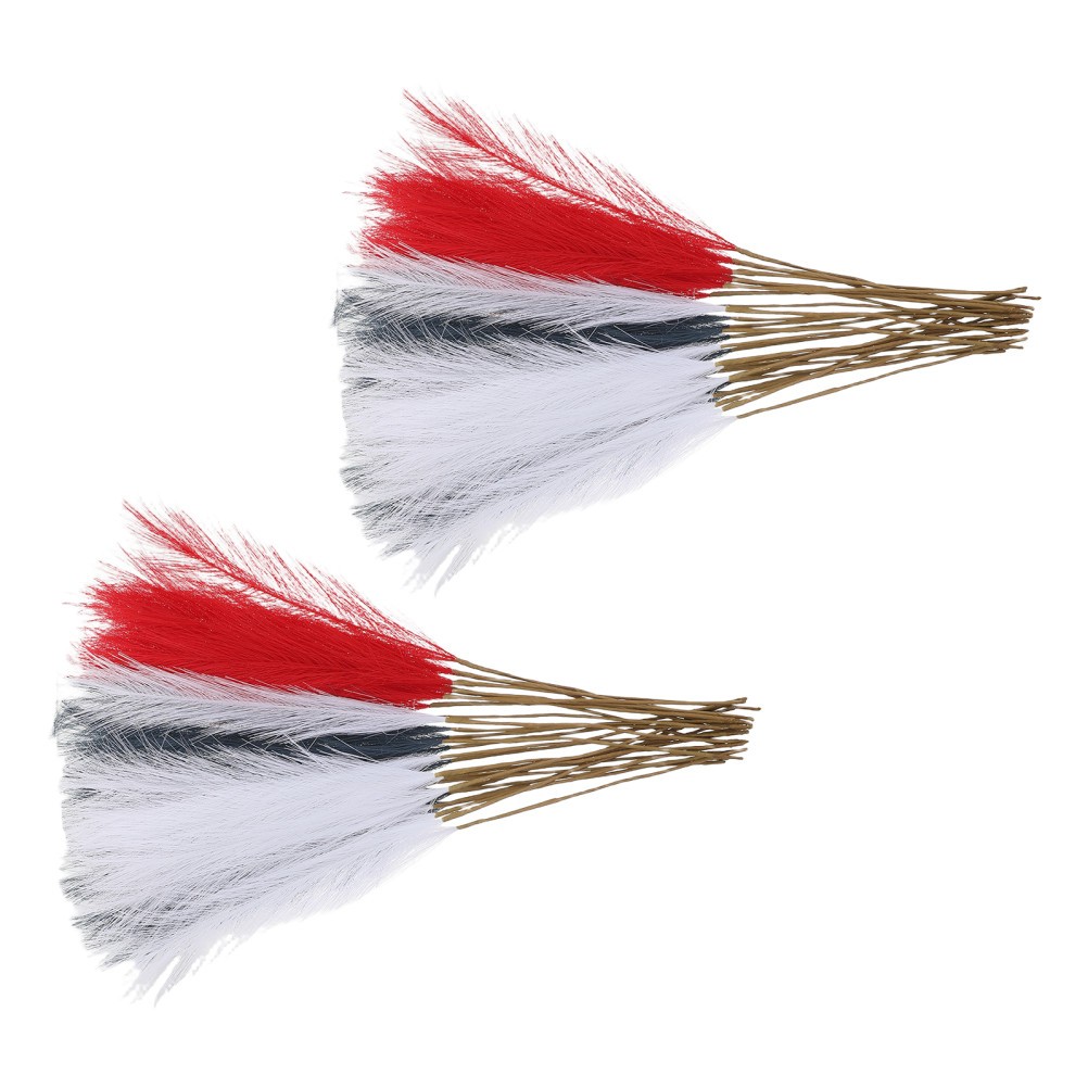 30 Pcs Artificial Pampas Grass Faux Reed Stems American Flag