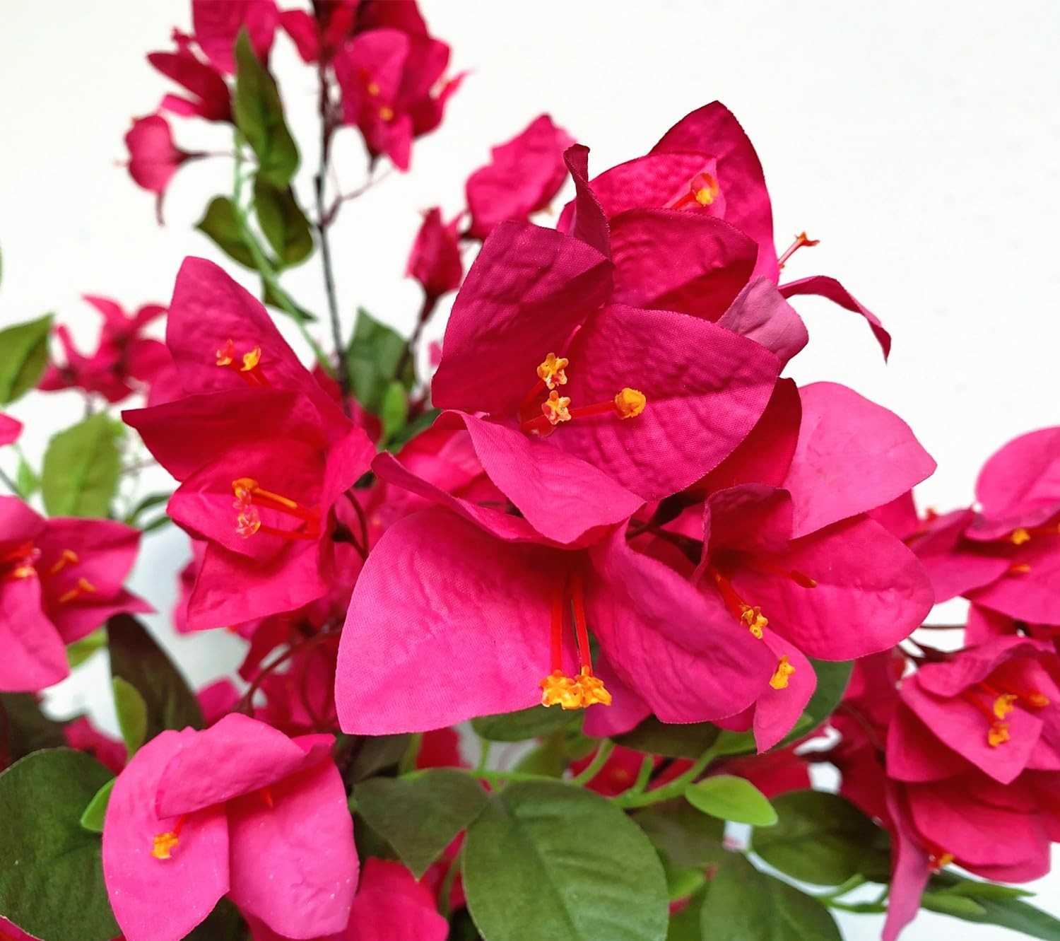 30 Inches Artificial Bougainvillea Silk Flower Branches Full Blossom Long Fak…