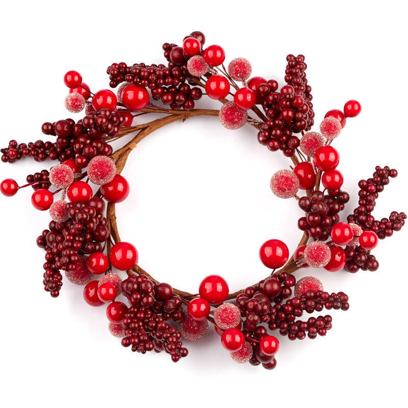 Set of 4 Red Artificial Christmas Berry 6-1/2″ Rings