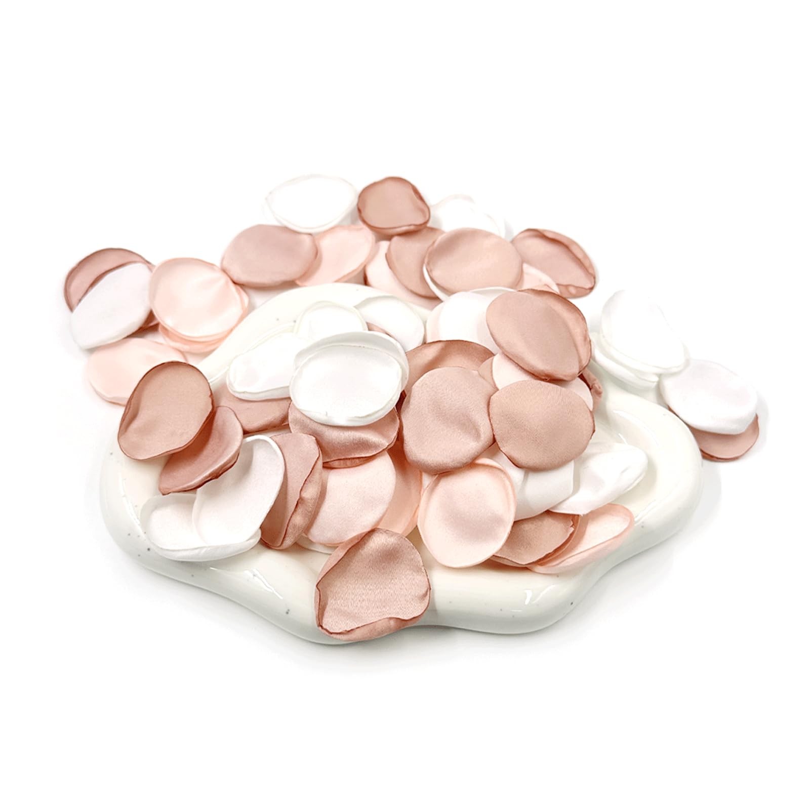 400PCS Pink & White Rose Petals, Faux Silk Flower Petal, Scatter Petals for W…