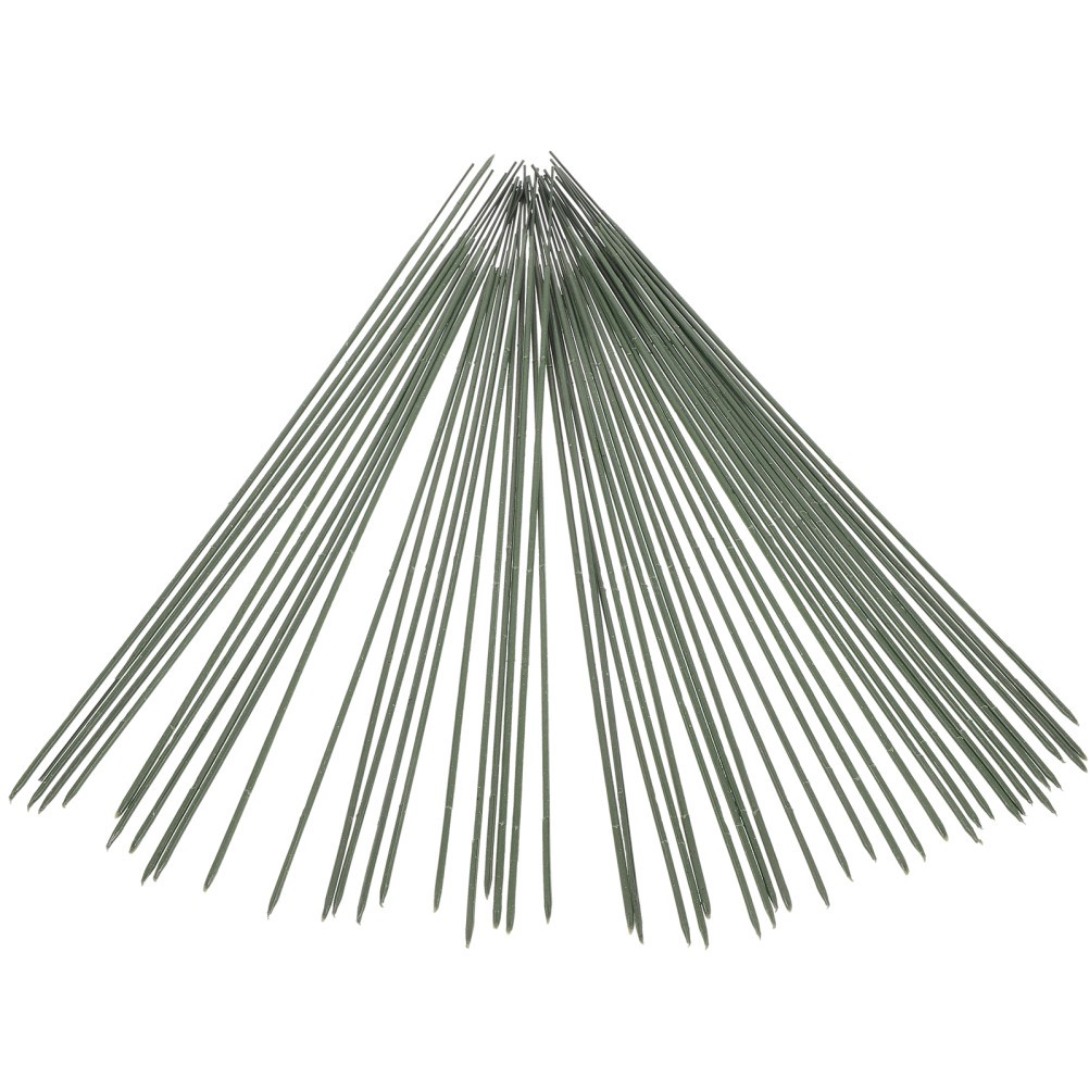 50Pcs Reusable Green Crafting Floral Wire Stems for Home and Wedding Decorations