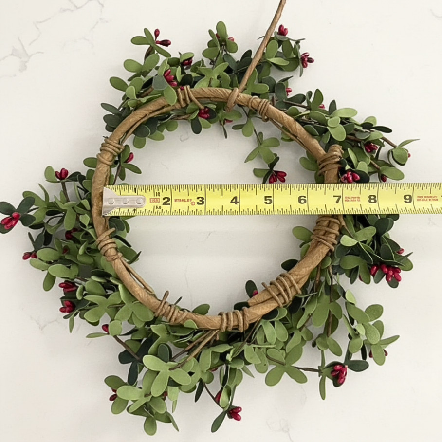 Set of 2 Red Berry Wreaths Red Pip Berries & Dark Green EVA Leaves 12″ Wide