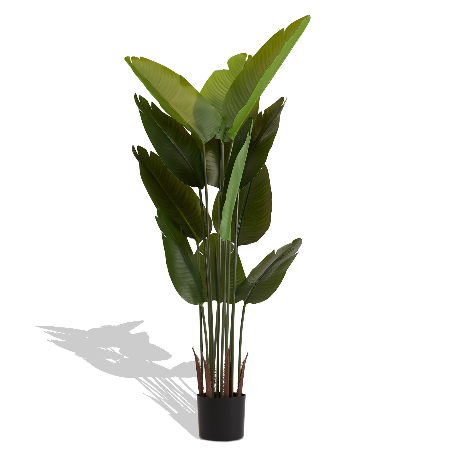 Artificial Bird of Paradise Plant 5.2ft Tall Faux Tropical Palm Tree in Pot