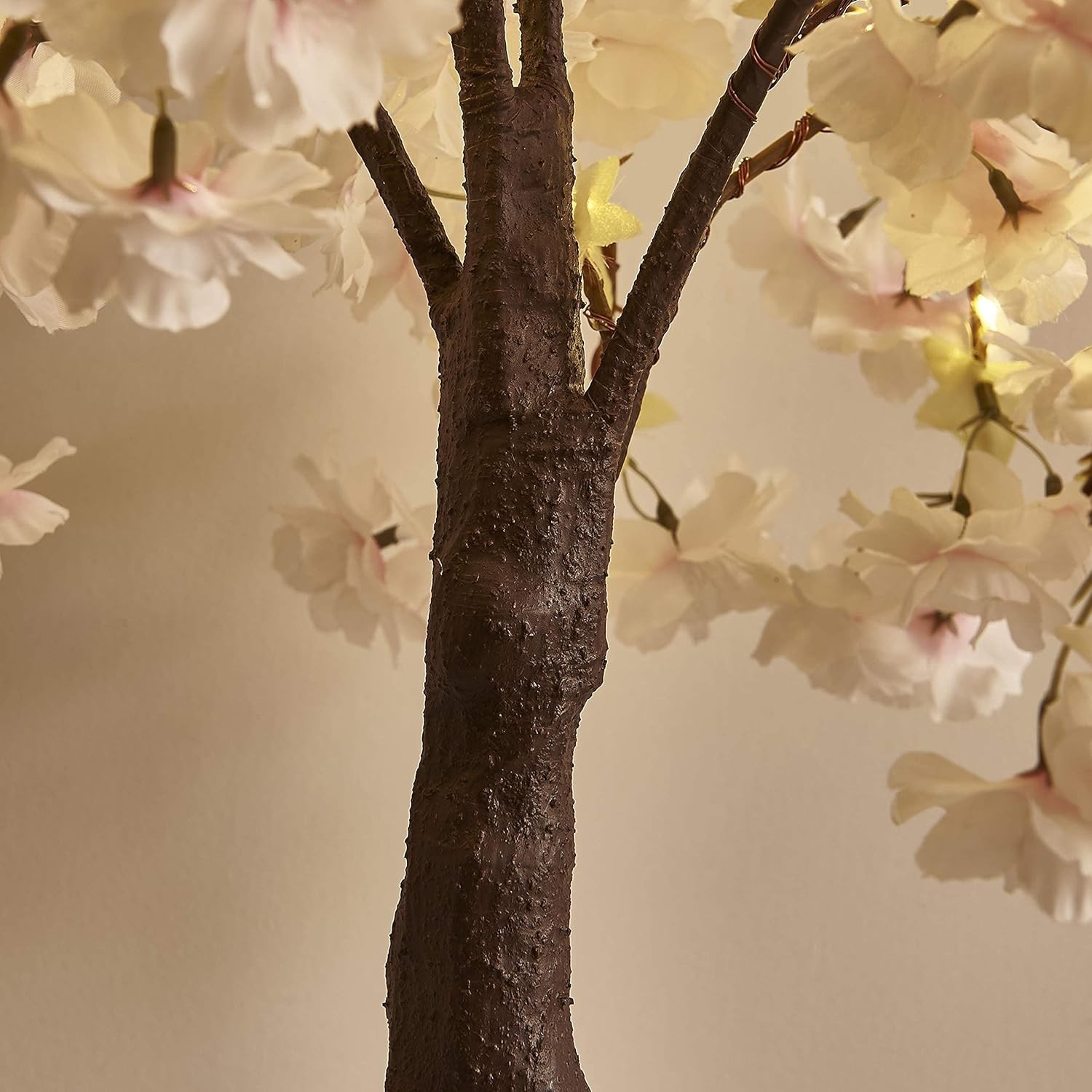 Lighted Cherry Blossom Tree Pink 18IN 40 LED with Timer Artificial Tabletop Bons