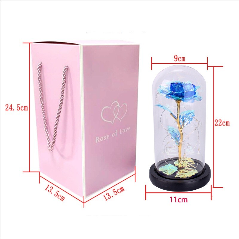 Rose Flower In Glass Gifts For Women Wife Her Valentine Girlfriend Birthday Gift