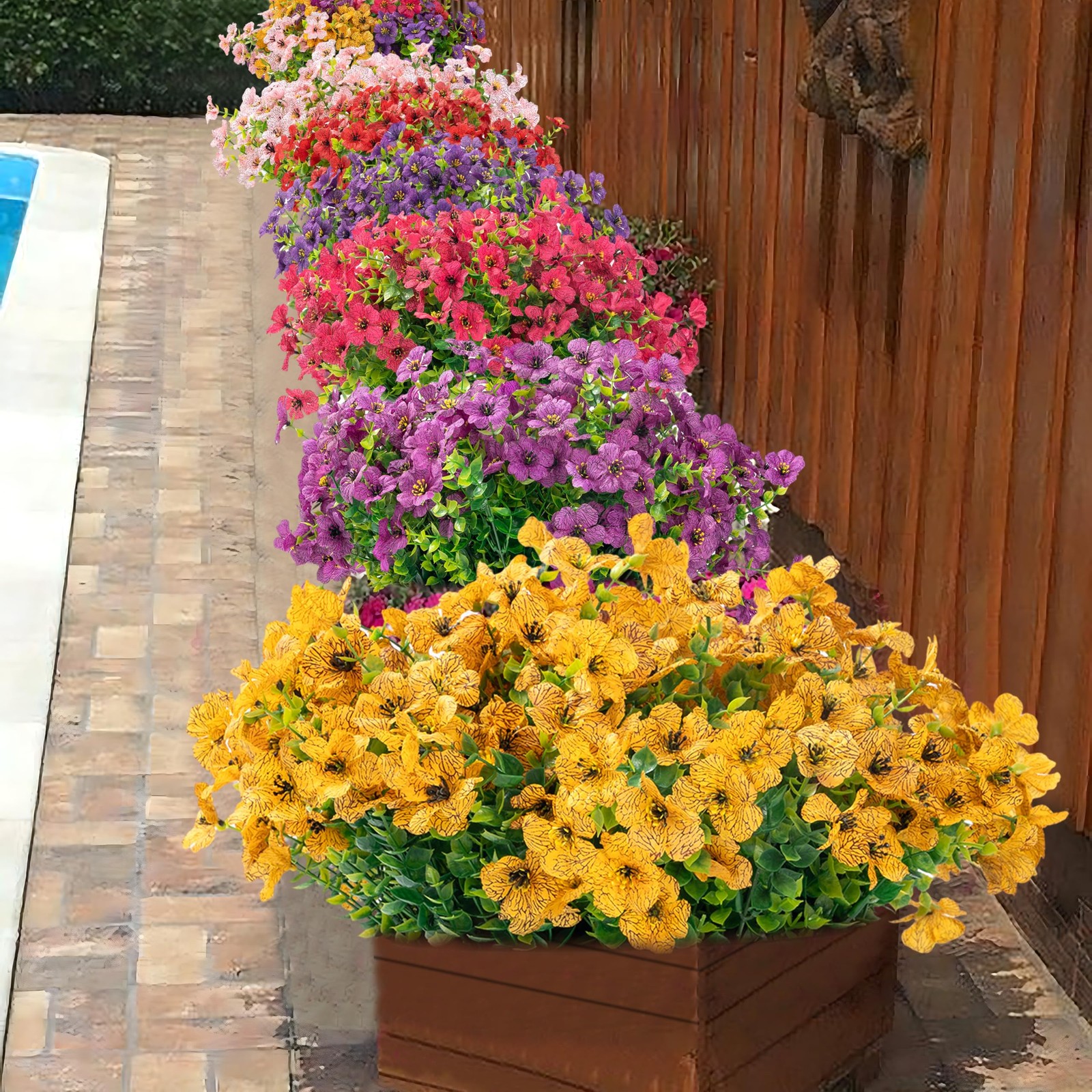 Artificial Flowers for Outdoor Indoor Garden Home Decoration, Faux Flower Dai…