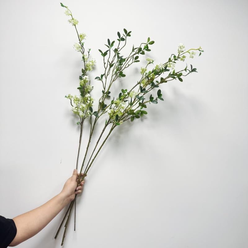 Artificial Eucalyptus Stems and Snow Willow Branches Set,Long Stem Artificial…