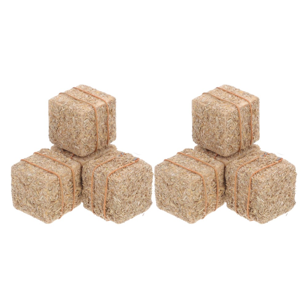 8 PCS Faux Straw Hay Bale Mini Haystack Decorations DIY Accessories Farm