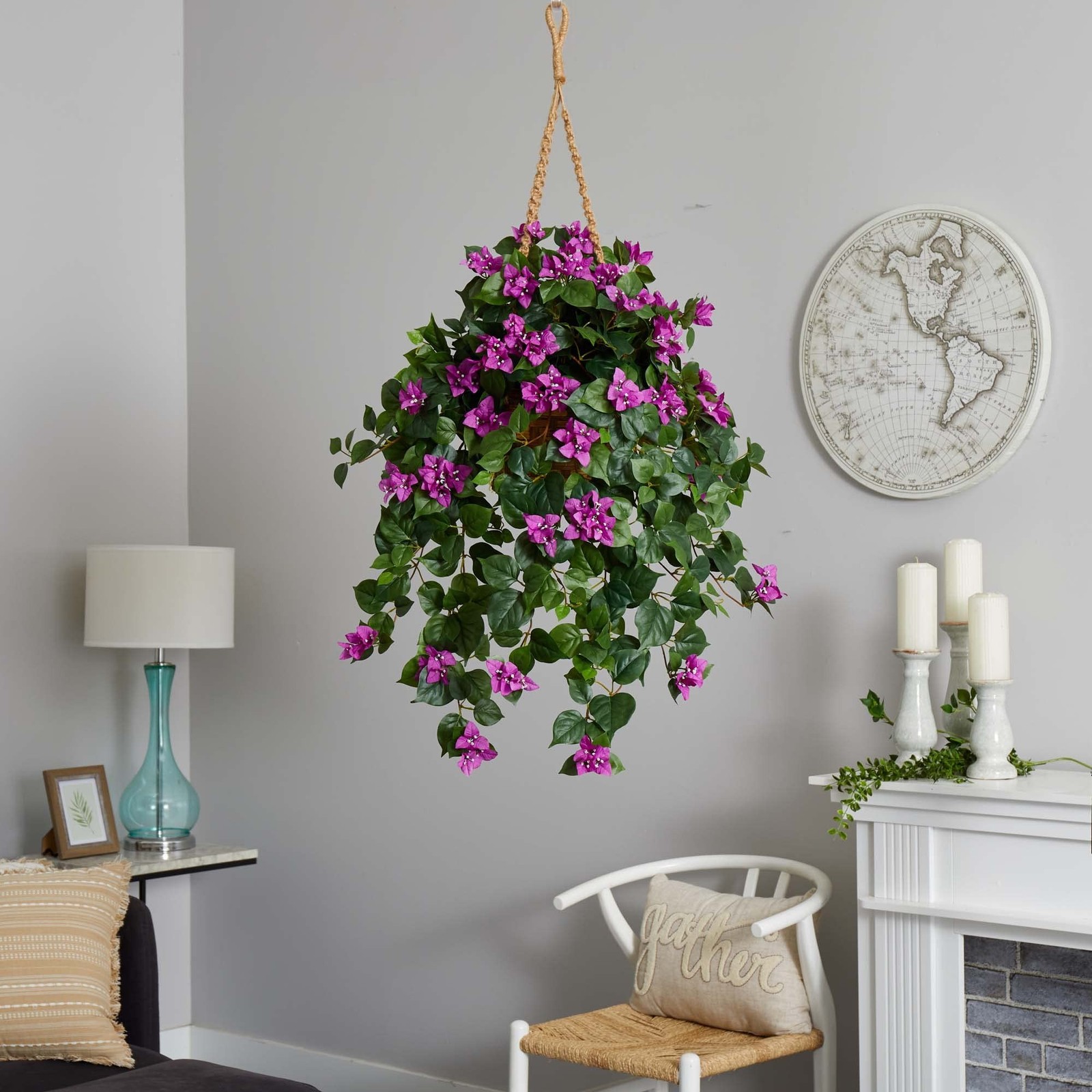 Nearly Natural 8374 Bougainvillea Artificial Plant in Basket