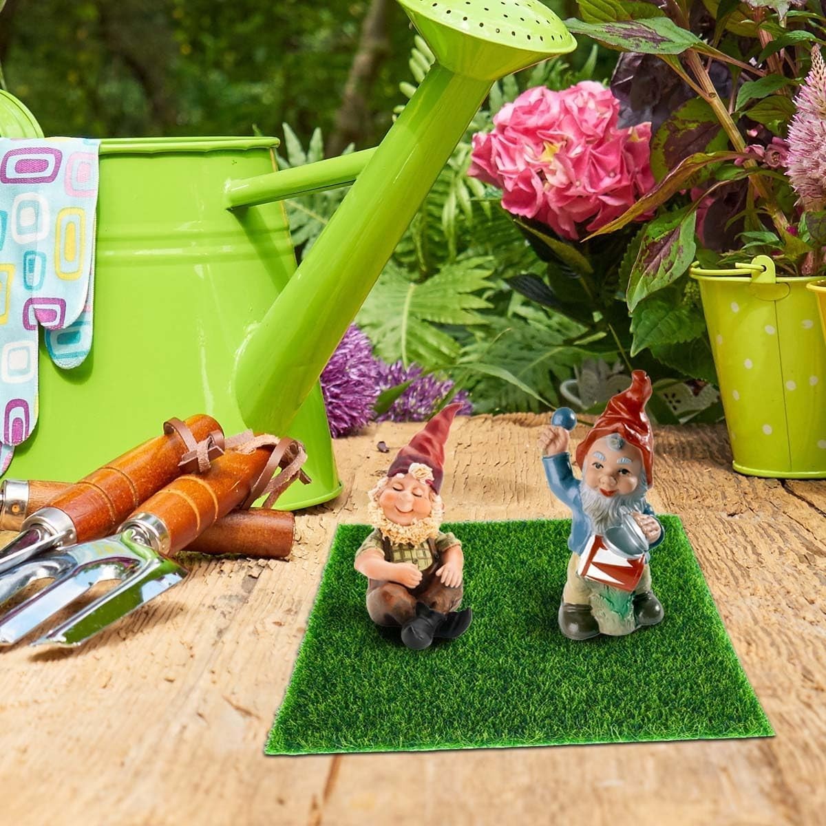 Versatile 6×6 Inches Waterproof Artificial Grass – Perfect for DIY Fairy Gardens