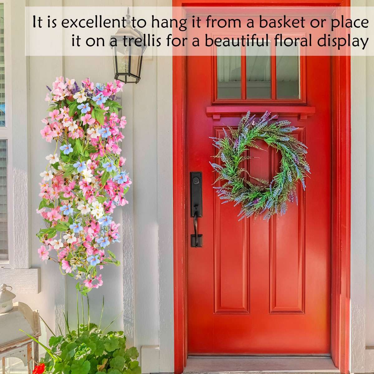 Artificial Fake Flowers Vine Garland Hanging Plants Home Wedding Xmas Wall Decor