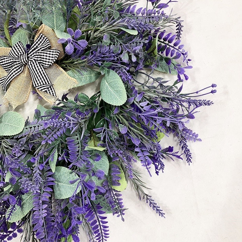 Artificial Lavender Heart Wreath for Wedding Party and Decorative Home Use 42cm