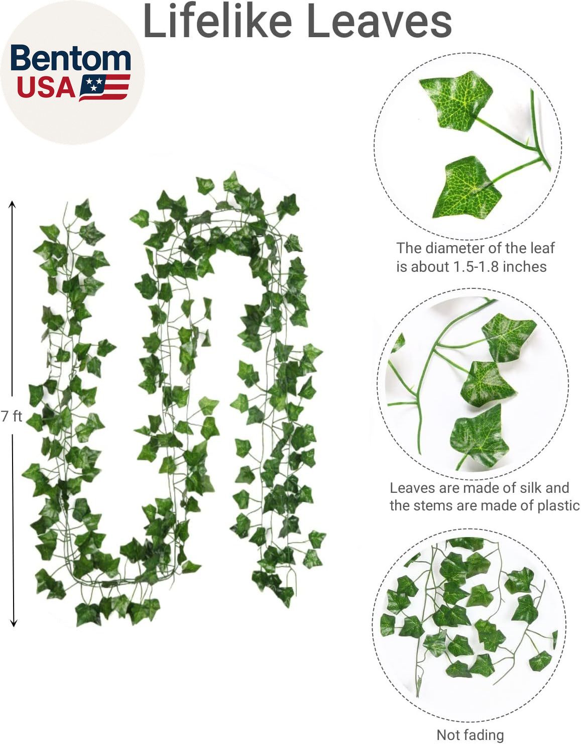 Fake Vines for Room Decor(12 Pack 84 Feet) Aesthetic Artificial Plant Ivy Leaves