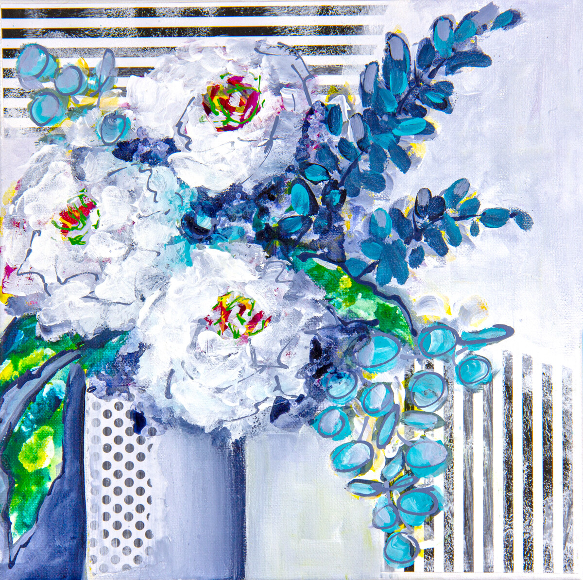 Contemporary Art Floral on canvas, original painting direct from artist