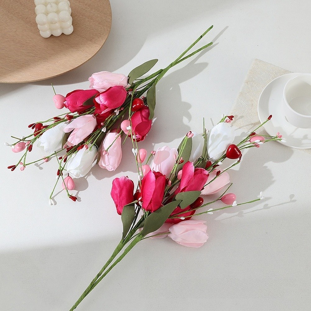 Silk Butterfly Bouquet Pink White Decor Delicate Silk Petals Sturdy Wire Stems